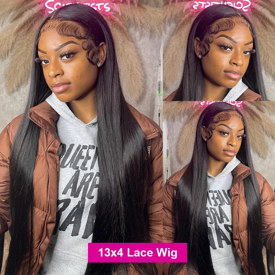 Glueless "Wear & Go" Straight Wig | Sophisticated 13x6 HD Transparent Lace Frontal | Elegant Brazilian Human Hair Full Frontal | "Dignified" 26+ Inch Remy Hair for Radiant Versatile Styling Luxegan