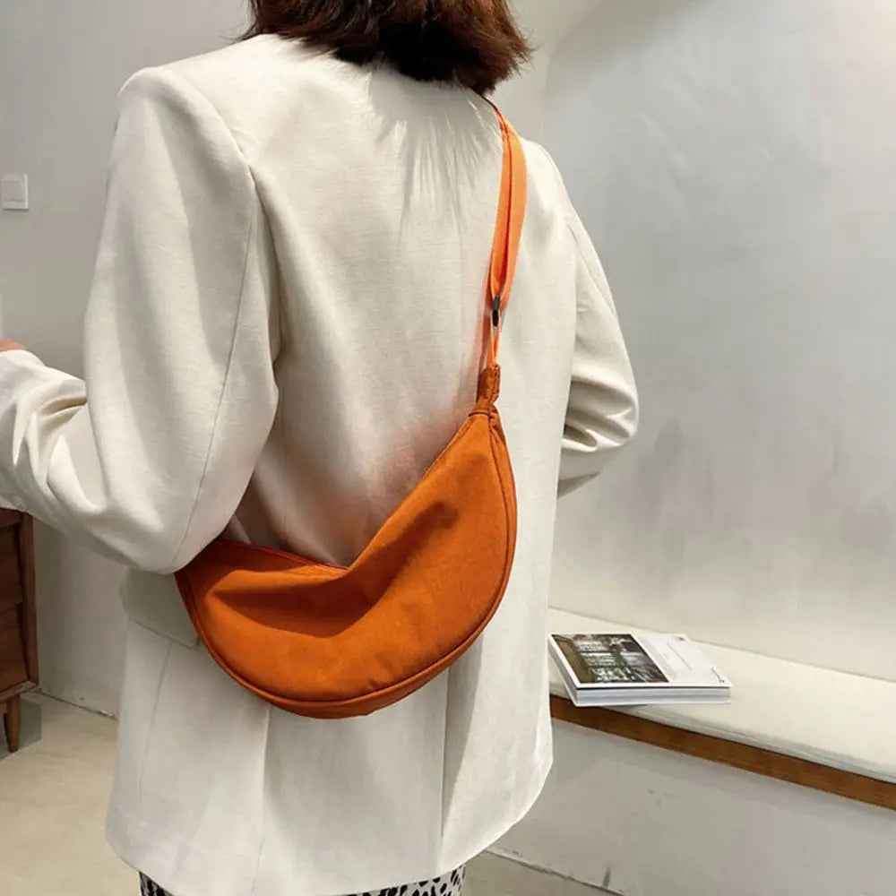 Nylon Half-Moon Shoulder Bag | Portable Crossbody & Underarm Bag Luxegan