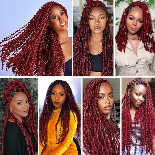 Springy Afro Twist Hair 24in | Pre-Separated Marley Twist for Faux Locs & Crochet Luxegan