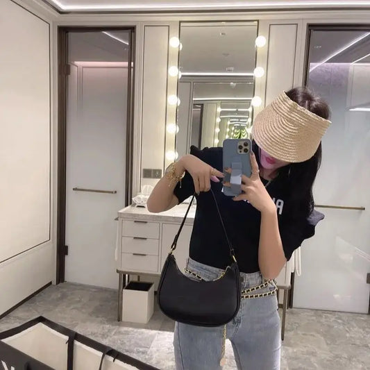 Small Half-Moon Armpit Bag | Trendy French-Style Shoulder Purse Luxegan