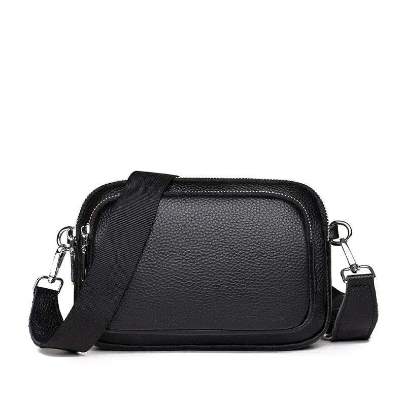 100% Genuine Leather Shoulder Bag | Sophisticated First Layer Cowhide Rectangle Bag | Elegant Luxury Designer Handbag | "Dignified" Soft Cow Leather Messenger for Daily Matching Luxegan