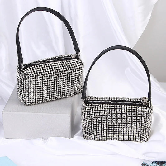 Diamond-Studded Rhinestone Clutch | On-Point Underarm Mini Bag Luxegan