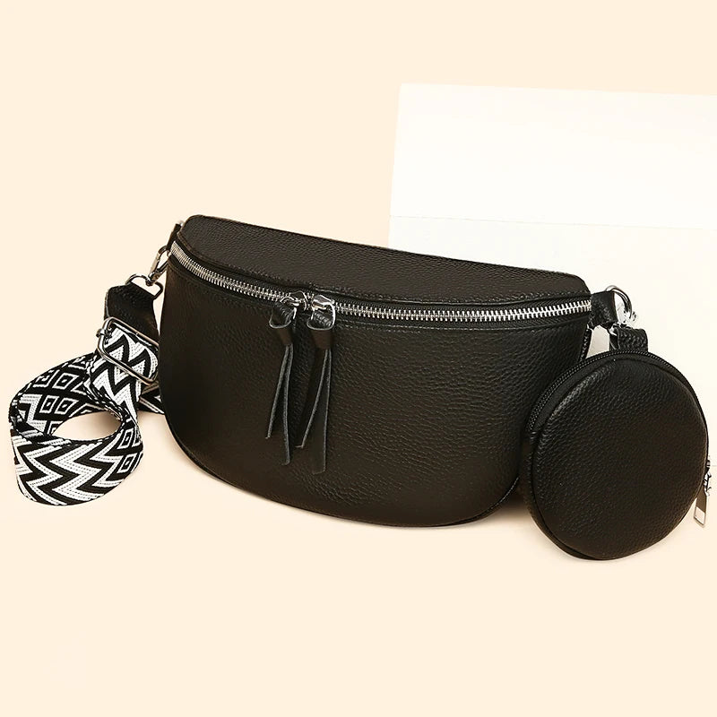 Soft Genuine Leather Saddle Crossbody | Casual Phone Pouch & Handbag Luxegan