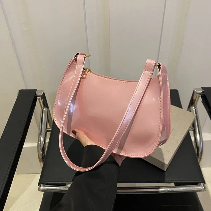 Retro Hobo Underarm Bag | Soft Solid PU Leather Shoulder Purse Luxegan