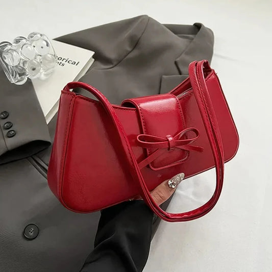 High-Grade Sense Retro Women's Underarm Bag | Spring New PU Leather Lady Commuter Shoulder Bag (Solid Small Handbags for Women) Luxegan