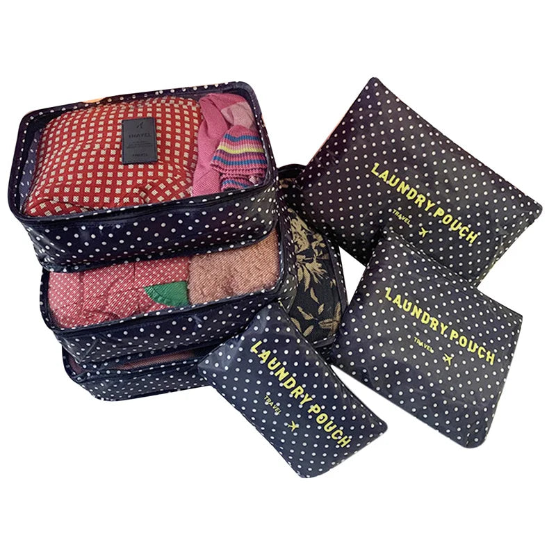6 PCS Travel Storage Bag Set | Tidy Organizer Wardrobe Suitcase Pouch Luxegan