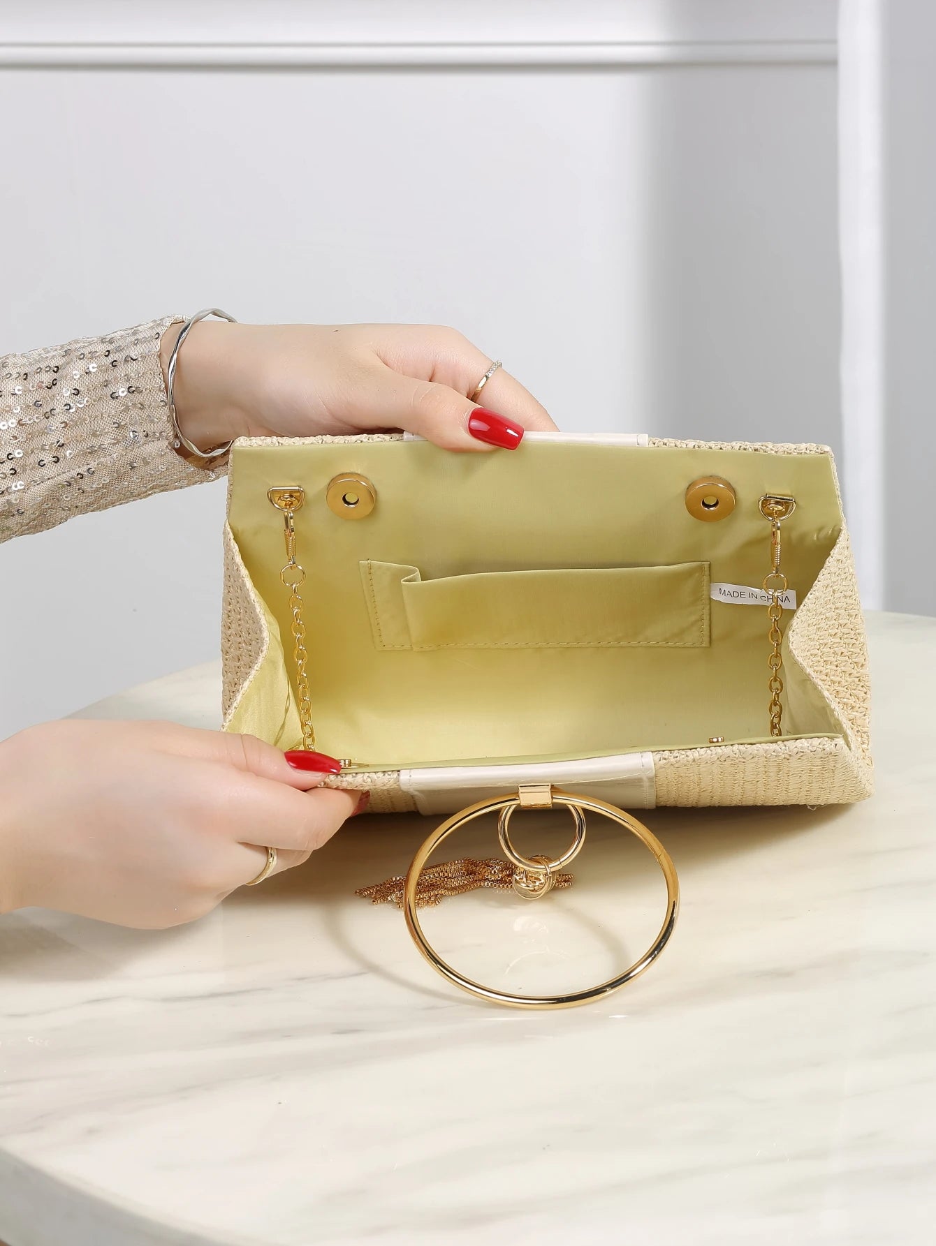 Bohemian Resort Woven Clutch Bag | Ladies Square Straw Evening Bag Luxegan