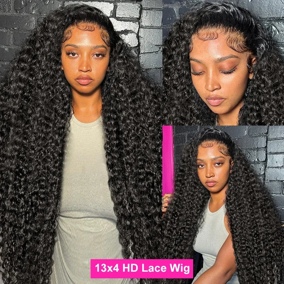 Long Deep Wave HD Transparent Lace Frontal Wig | Sophisticated 200% Density Brazilian Remy Human Hair | Elegant "Full Frontal" Silhouette | "Dignified" Pre-Plucked 13x4 &amp; 13x6 Lace Wigs for Radiant Versatile Styling Luxegan