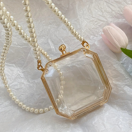 Clear Acrylic Shell Bag | Trendy Niche Design Crossbody Purse Luxegan