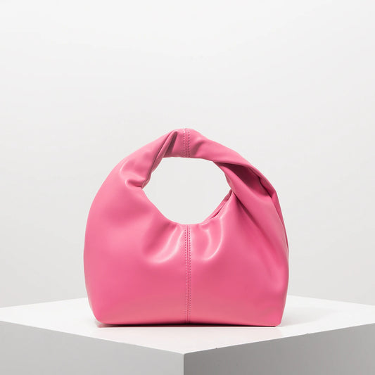 Women’s Stylish Twist Square Clutch Bag | Sophisticated Ruched Top-Handle Handbag | Simple and Versatile Solid Color Commuter Bag | Fashion-Forward Soft PU Leather Shoulder Purse Luxegan