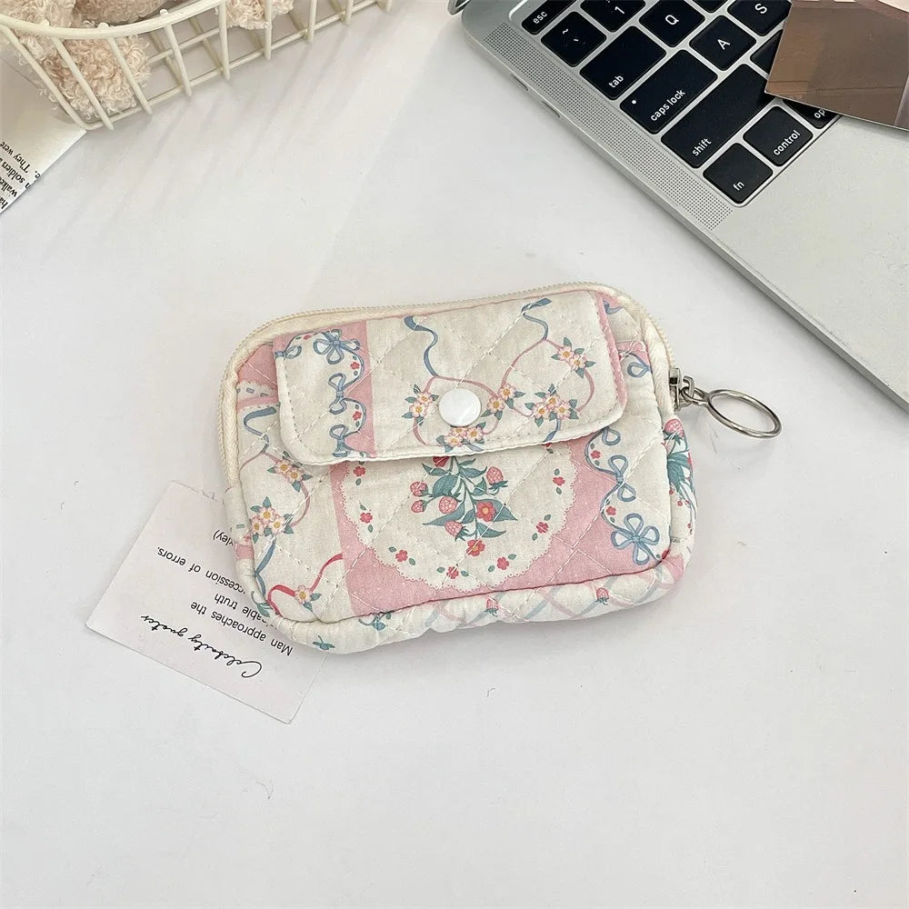 Kawaii Floral Coin Purse | Multifunctional Small Zipper Bag Luxegan