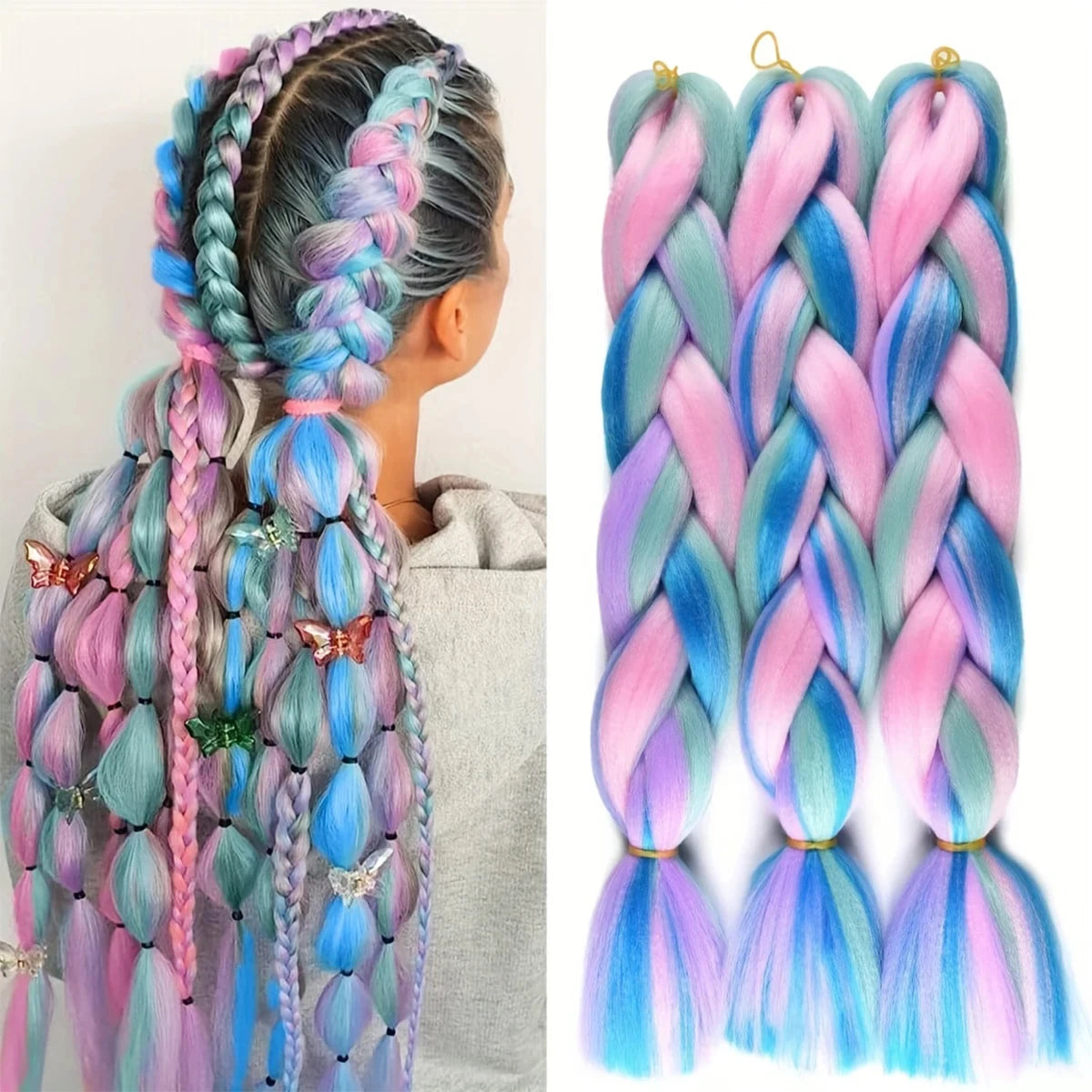 24 Inch Synthetic Yaki Kanekalon Braiding Hair – Kinky Straight | Ombre Piano Colors | Jumbo Braid - view 18