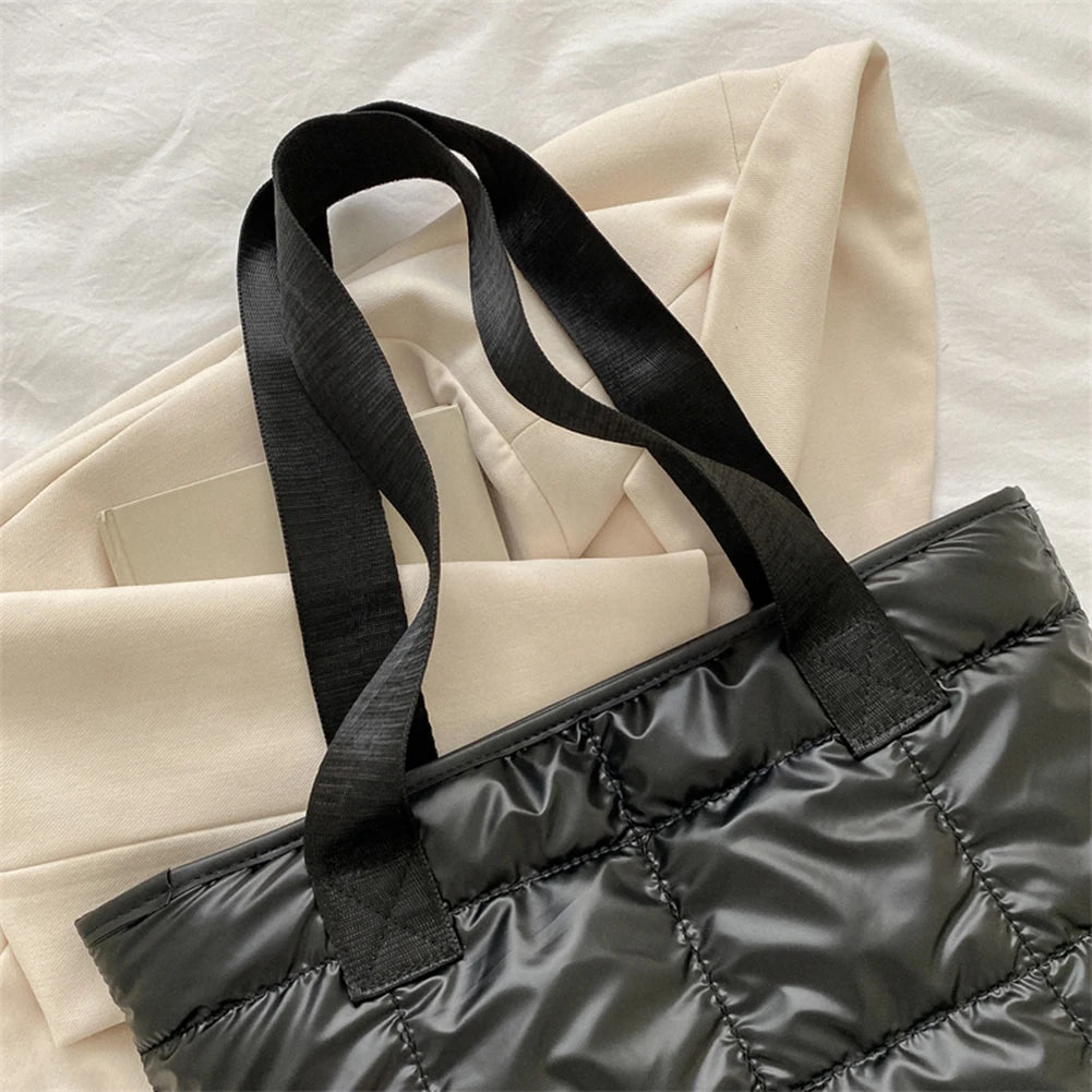 Fashion Ladies Tote Handbag | Quilted & Padded Large Capacity Shopping Bag Luxegan