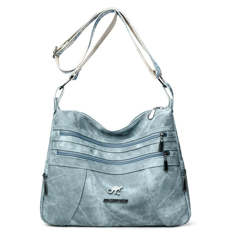 Vintage Style Shoulder Bag | Multi-Layer Crossbody Bag & Casual Faux Leather Handbag Luxegan