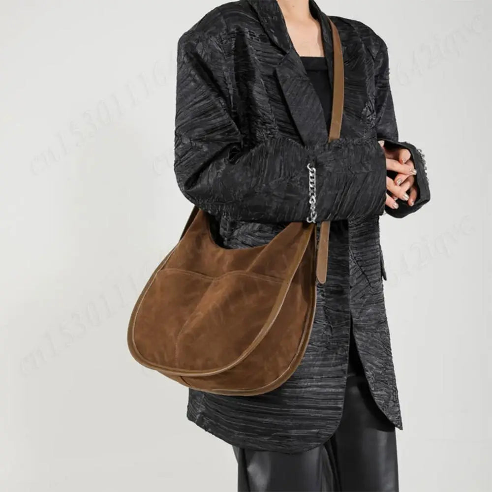 Women’s Leopard Print Faux Suede Crossbody Bag | Large Multi-Pocket Shoulder Tote | Trendy Leopard Pattern Hobo Messenger Bag | Versatile Soft Suede Handbag with Adjustable Strap Luxegan
