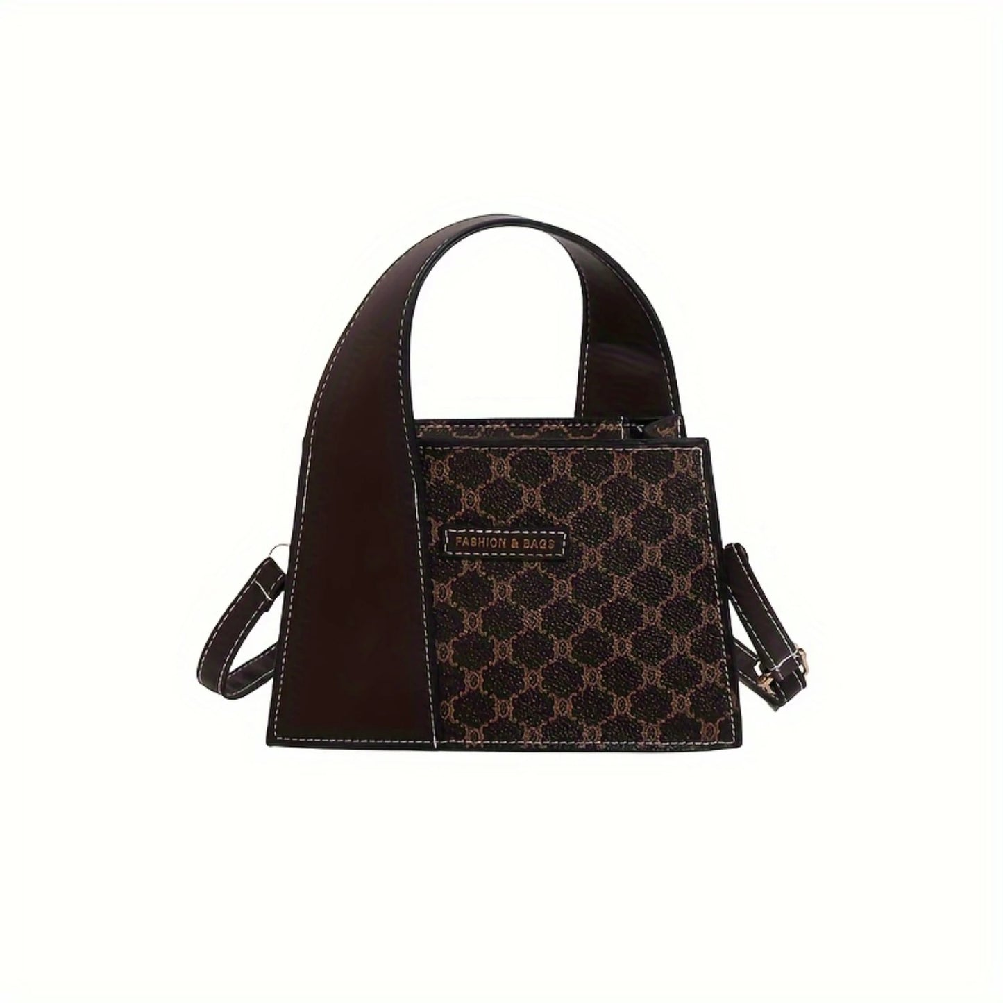 Designer Mini Crossbody Bag, Vintage-Inspired PU Shoulder Handbag for Women, Chic Commuter Tote with Metallic Clasp