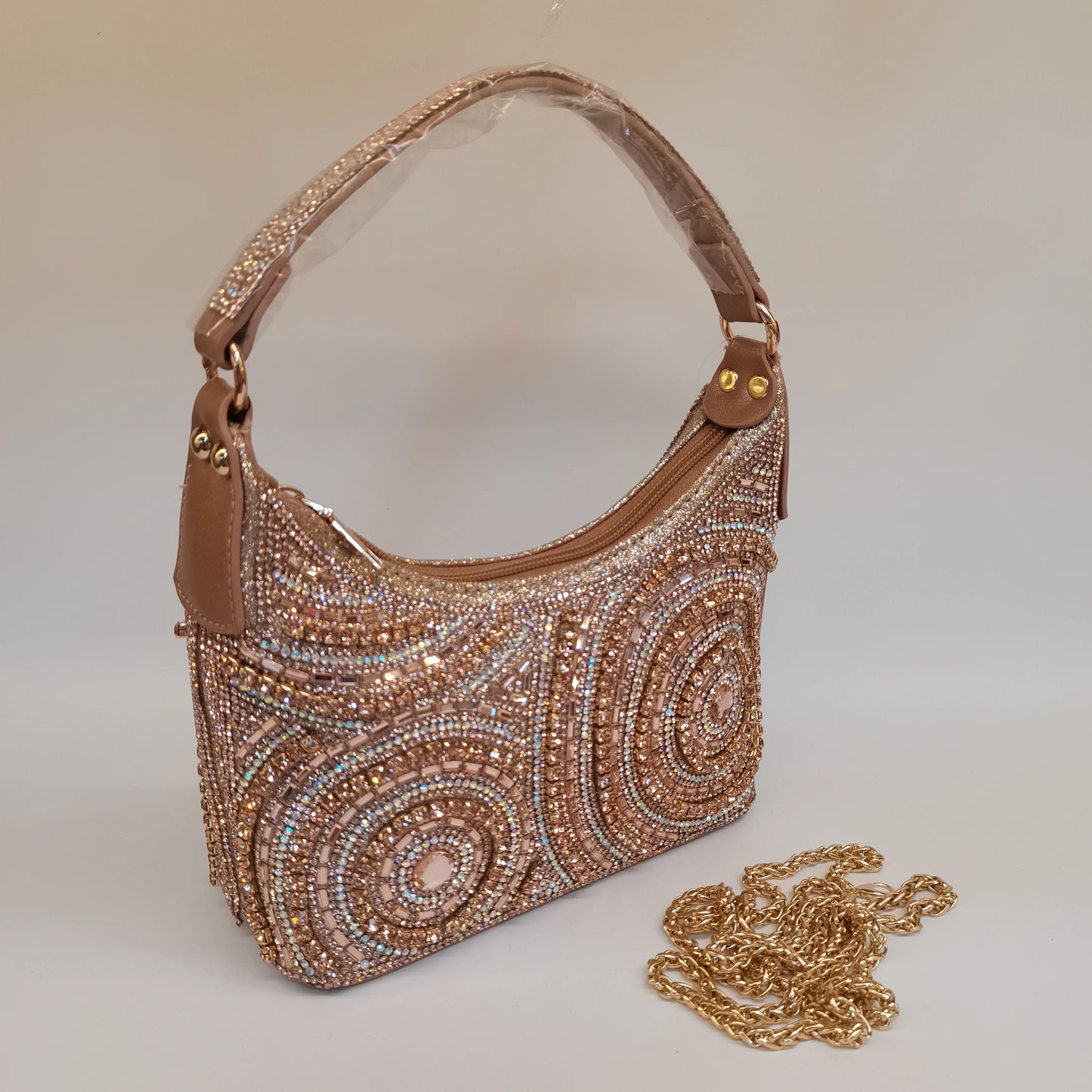 Soft Rhinestone Embellished Evening Bag | Fashion Chain Clutch Luxegan