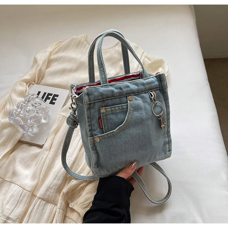 Ladies' Crossbody Bags | Creative Retro Washed Denim & Personalized Fashionable Versatile Handbags (High-quality Shoulder Bags for Girls) Luxegan