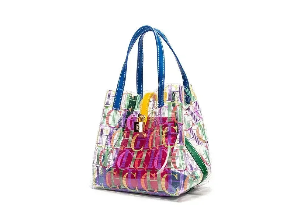 Luxury Brand Monogram Jelly Bag | Delicate Clear Bucket Tote & Travel Crossbody | Large Capacity PVC Shopping Bag with Designer Letter Print (Model 210225/71801) Luxegan
