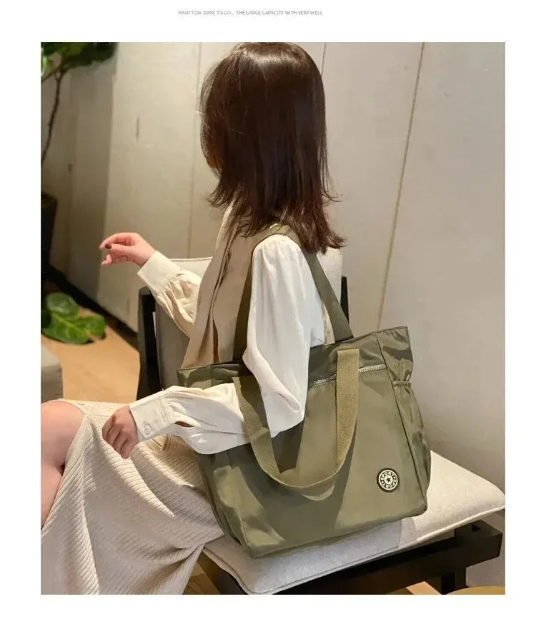 Waterproof Oxford Large Capacity Travel Duffle | Women’s Fashion Travel Shoulder Bag | Durable Versatile Shopping Tote | High-Quality Oxford Cloth Weekend Valise Luxegan