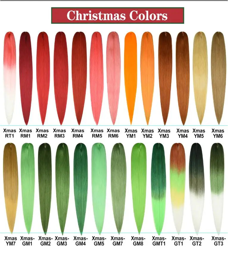 Christmas Kanekalon Jumbo Braid Hair Extensions | Yaki Straight | 1 Strand