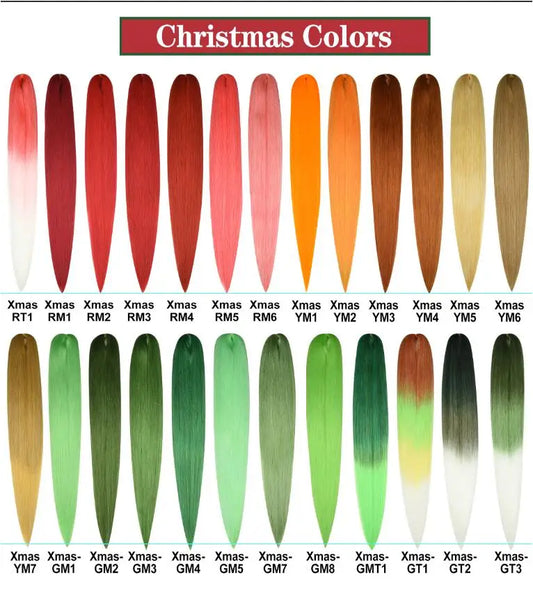 Christmas Kanekalon Jumbo Braid Hair Extensions | Yaki Straight | 1 Strand