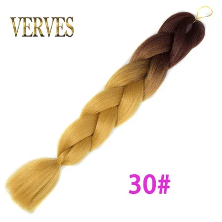 Synthetic Jumbo Braid Kanekalon Braiding Hair 24in | Ombre & Solid Colors | 100g