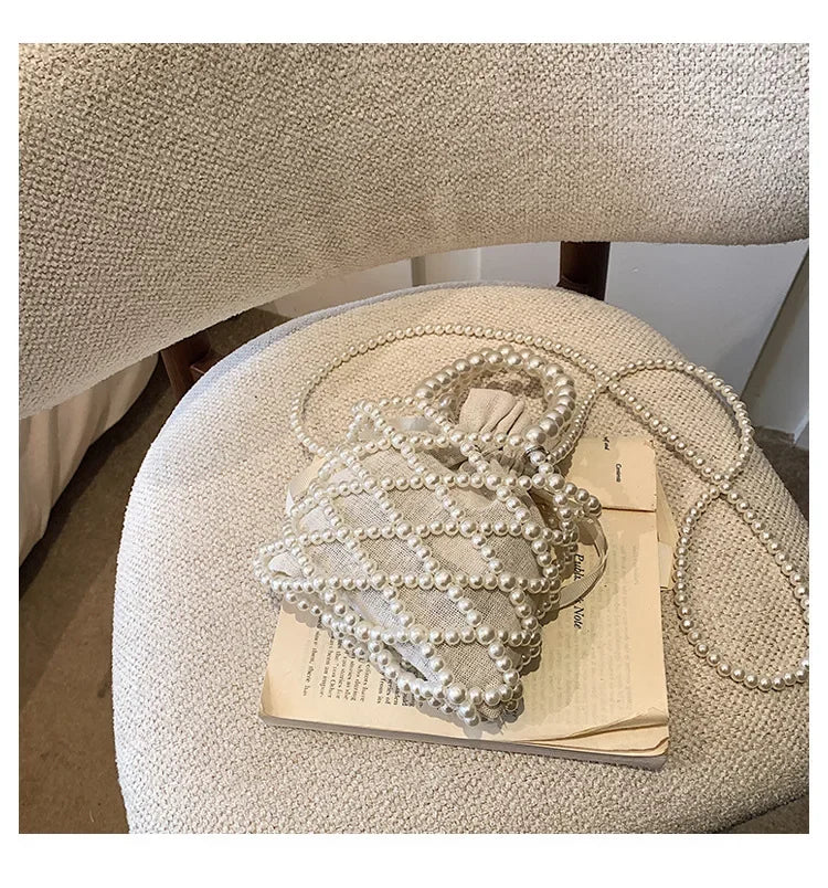 Women's Pearl Bag | Small Mini Tote Bag & Woven Crossbody Luxegan