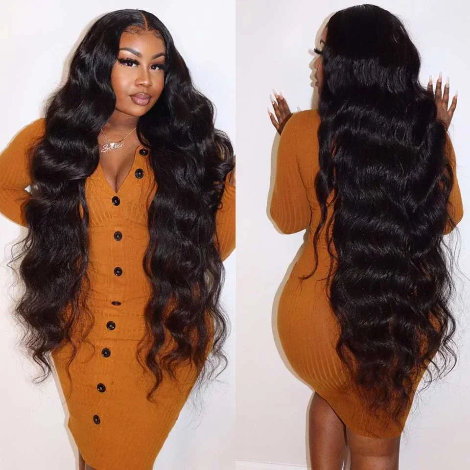 12A Grade Peruvian Body Wave Virgin Human Hair Bundles | 100% Unprocessed Raw Human Hair Weaving | Premium Sew-In Extension Wefts (Up to 30 Inches, Natural Black) Luxegan