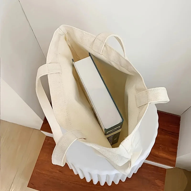 Floral Pattern Print Canvas Tote Bag | Convenient Square Storage & Shoulder Bag for Going Out, Traveling & Shopping (Unisex) Luxegan