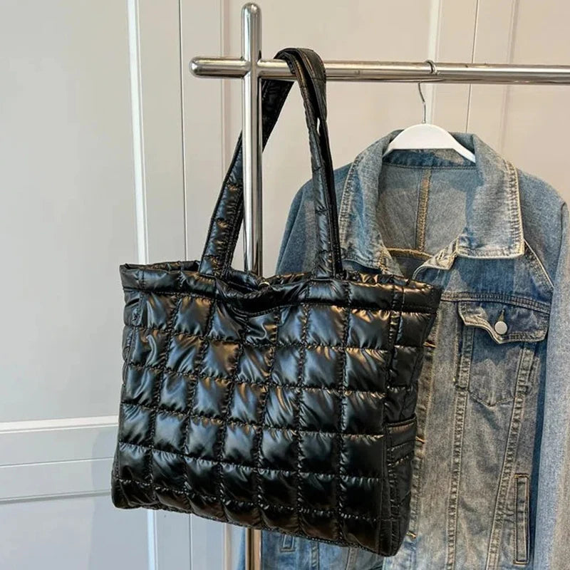 Luxury Padded Nylon Tote | Hot Sale Winter Armpit Bag Luxegan