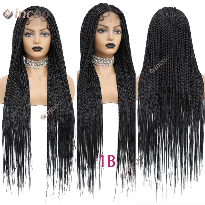 32-36 Inch Boho Box Braids Goddess Locs Wig | 360 Full Lace