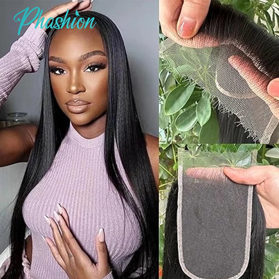 Phashion 4x6 2X6 Real HD Lace Only Deep Parting Straight Hair Ultra-thin Swiss Lace Closure Tiny Knots 100% Human Hair On Sale