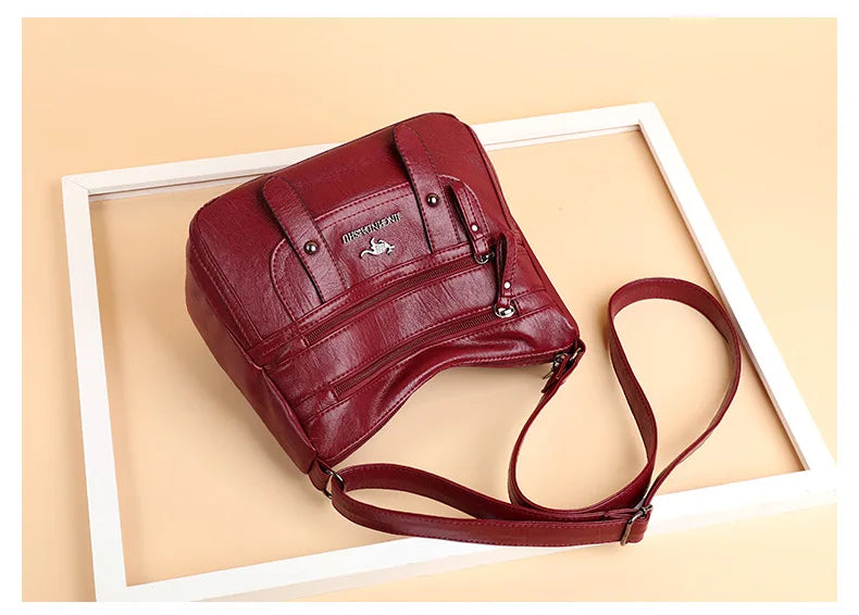 Soft Leather Mother Bag | Large Capacity Shoulder & Crossbody Bag Luxegan