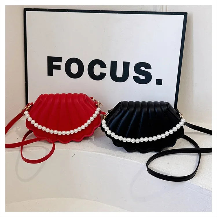 Minimalist Shell Shoulder Bag | Sophisticated "Pearl Decorated" Silhouette | High-End TPU Leather Handbag | "Dignified" High-Performance Cute Crossbody for Radiant Versatile Styling Luxegan