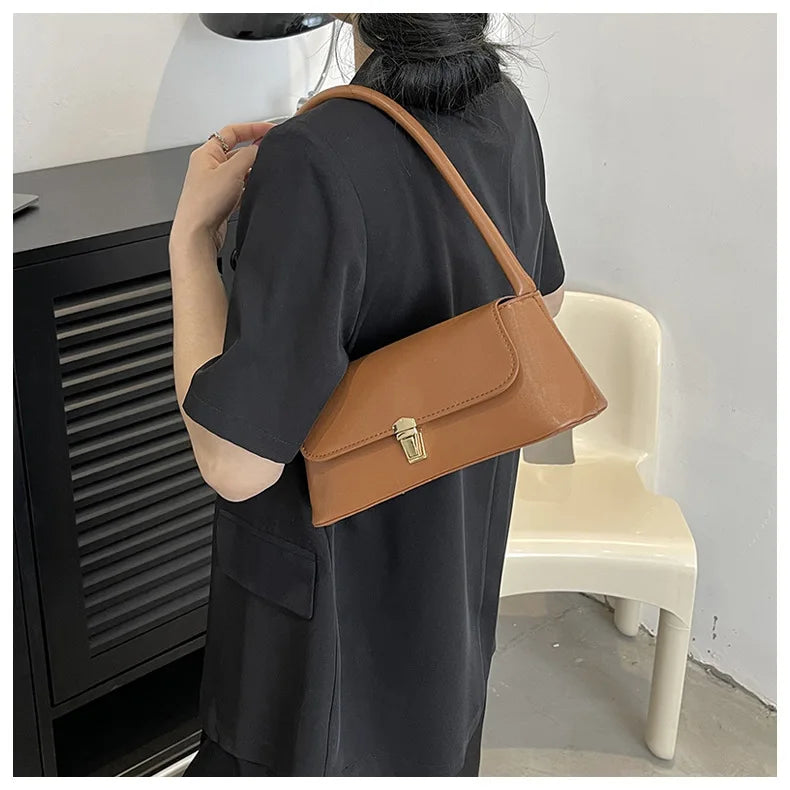 Women's Shoulder Bag Handbag | Retro Underarm Bag & Fashion Simple Solid Color New Hand Shoulder Bag Luxegan