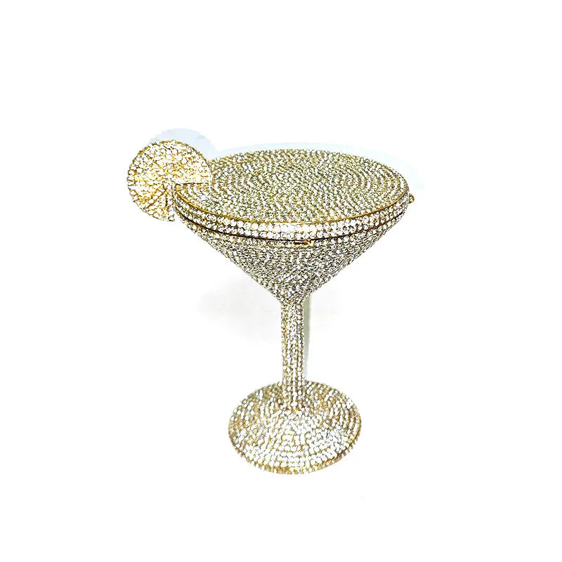 Funny-Shape Luxury Diamond Clutch | Sophisticated Crystal Evening Bag | Elegant Geometric Bridal Minaudière | "Dignified" Hard-Shell Metallic Purse for Evening Parties Luxegan