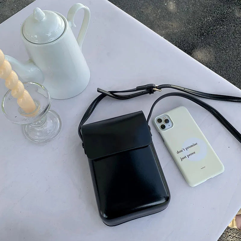 Women's Small Messenger Bag | Solid PU Leather Shiny Shoulder Bag & Saddle Purse Luxegan