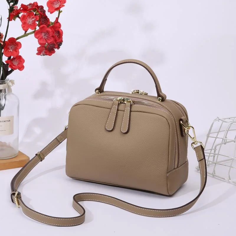 Genuine Leather Cowhide Women's Handbag | Luxury Design Crossbody & Small Square Bag Luxegan