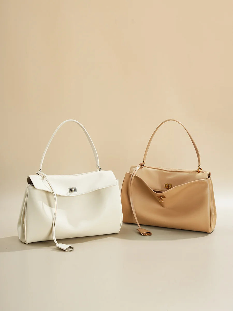 Rodeobag Leather Handbag | Single Shoulder Crossbody Bag | Large Capacity Women's Commuting High-end Tote Bag Luxegan