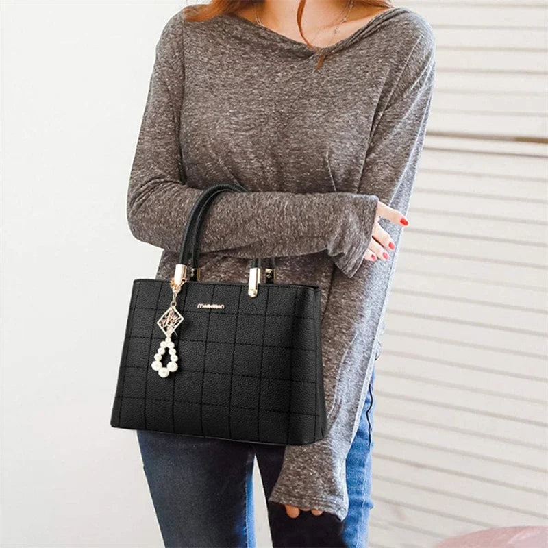 Women's Handbag Patchwork Shoulder Messenger Bag | Office Work PU Leather Female Bag & Ladies Luxury Elegant Handbag Luxegan
