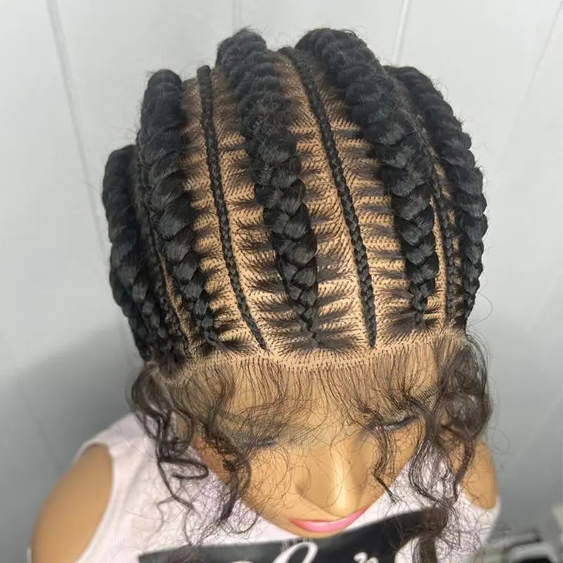 20-36 Inch Jumbo Box Cornrow Faux Locs Wig | Full Lace