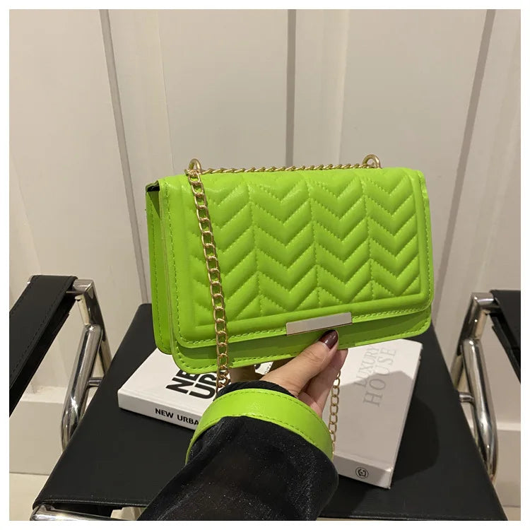 Fashion Striped Women's Shoulder Bag | Chain Strap Crossbody Bag Luxegan