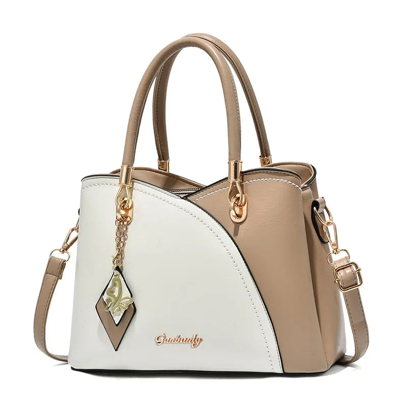 Fashion Splicing Pattern Ladies Handbags | Luxury Designed Quality PU Leather Tote & Crossbody Luxegan