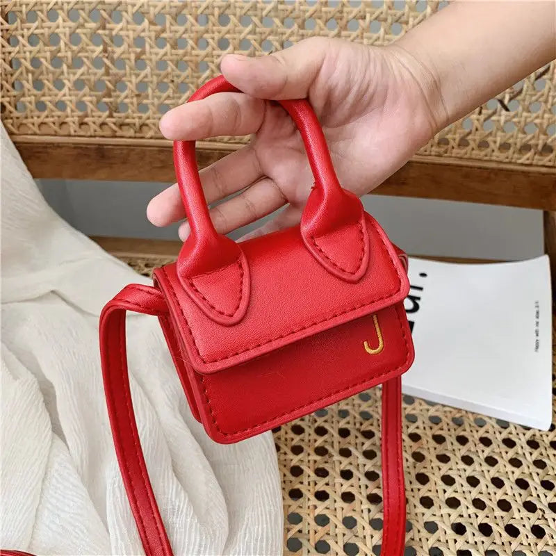 Kids Mini PU Leather Crossbody Bag | Cute Fashion Purse for Little Girls | Small Toddler Coin Pouch & Handbag | Trendy Square Casual Tote for Children Luxegan