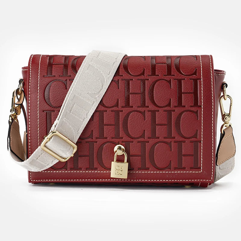 Elegant Letter Print Crossbody Bag | Niche Designer Satchel