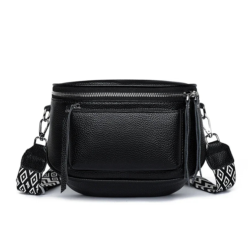 Genuine Leather Saddle Bag | Casual Cowhide Shoulder & Crossbody Bag Luxegan
