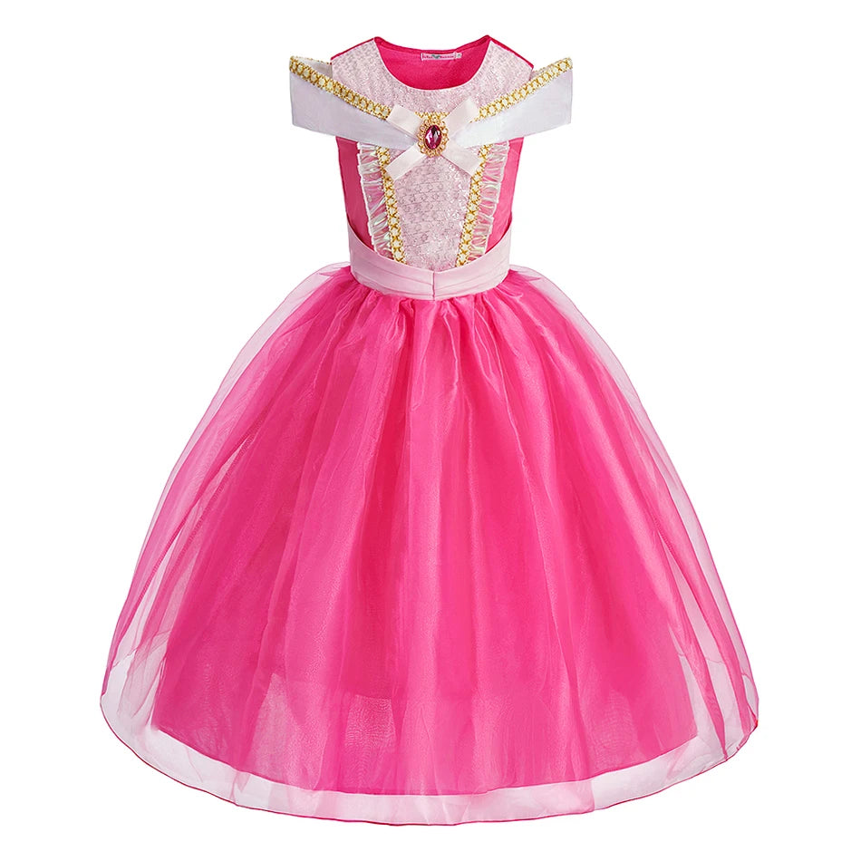 Little Girls Summer Cinderella Dance Sequin Clothing Kids Birthday Fancy Maxi Princess Style Cosplay Dress Long Sleeve Ball Gown