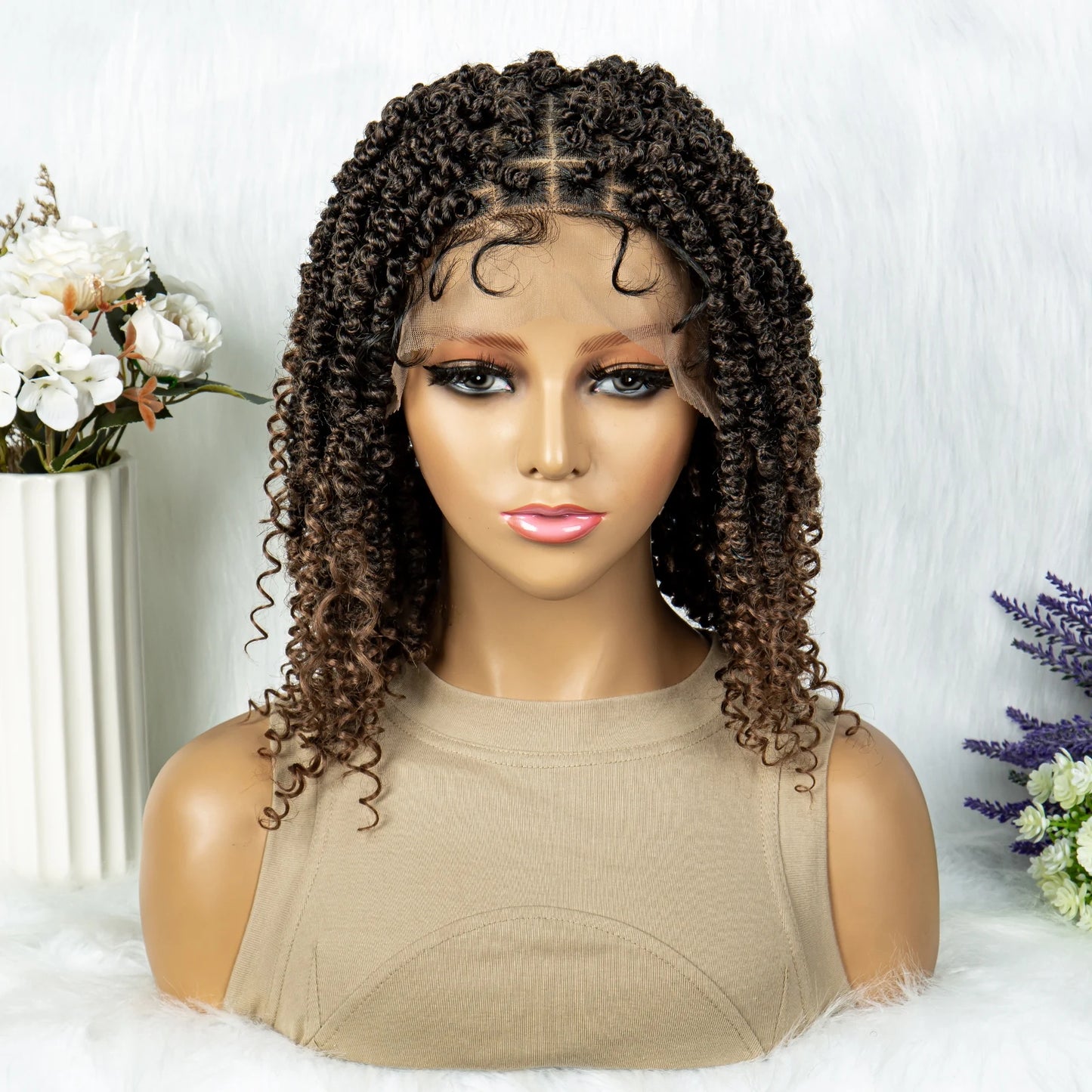 Curly End Twisted Braids Wig | 9x6 Lace Front with Baby Hair Luxegan