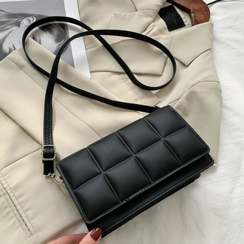 New Designer Small Messenger Handbag | Fashion Trend PU Leather Crossbody Bag for Women | Minimalist Single-Shoulder Travel Purse | Elegant Flap Style Female Handbag Luxegan